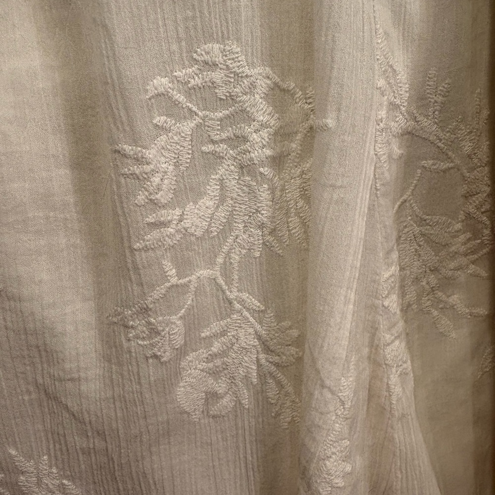 JM Collection White Embroidered A-Line Skirt size XL elastic waist - Picture 7 of 8